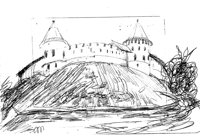 Крепость
(бумага, шариковая ручка)